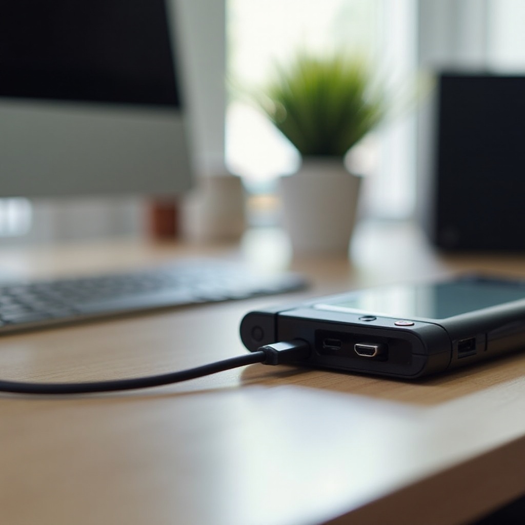 свържете ключа към компютърните високоговорители чрез USB-C