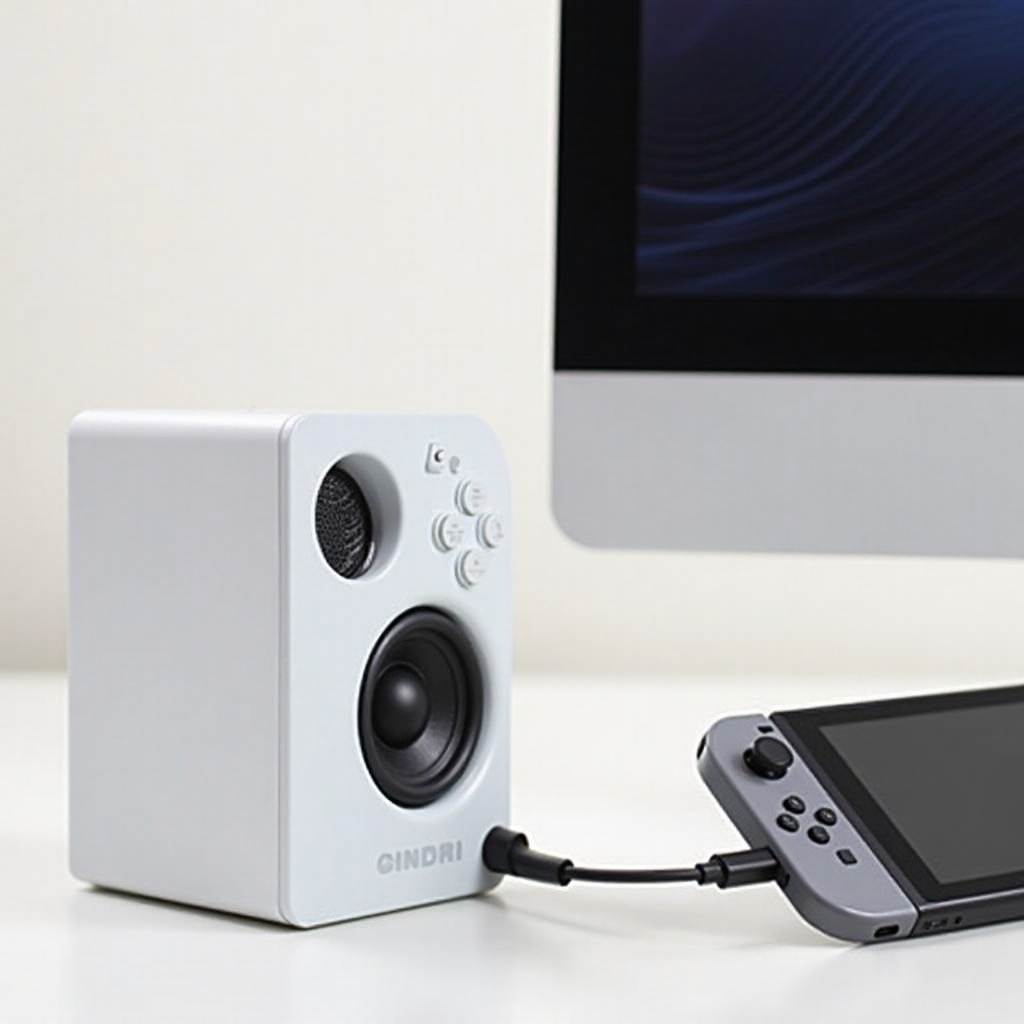 podłącz przełącznik do głośników komputerowych za pomocą USB-C