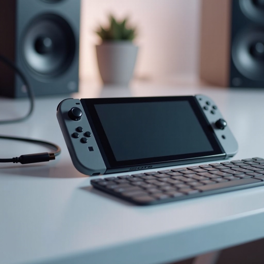 podłącz przełącznik do głośników komputerowych za pomocą USB-C
